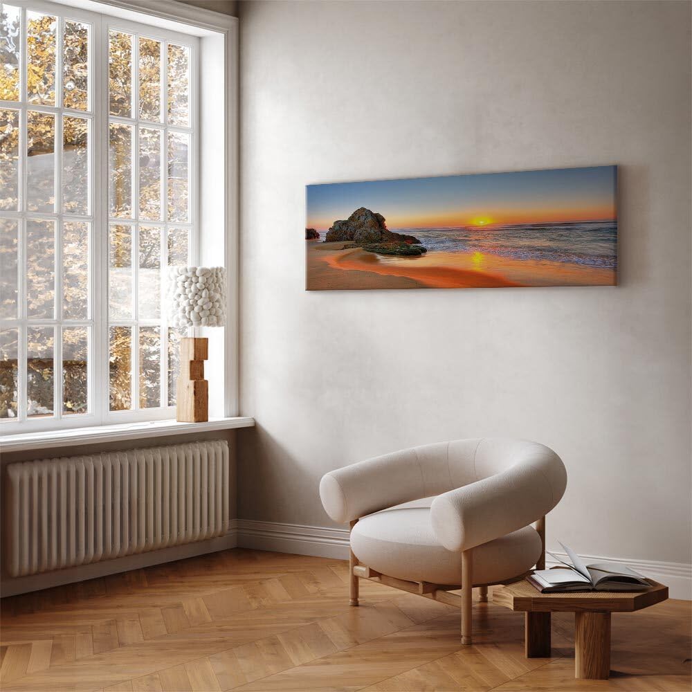 decomonkey Bilder Sonnenuntergang 150x50 cm 1 Teilig Leinwandbilder Meer