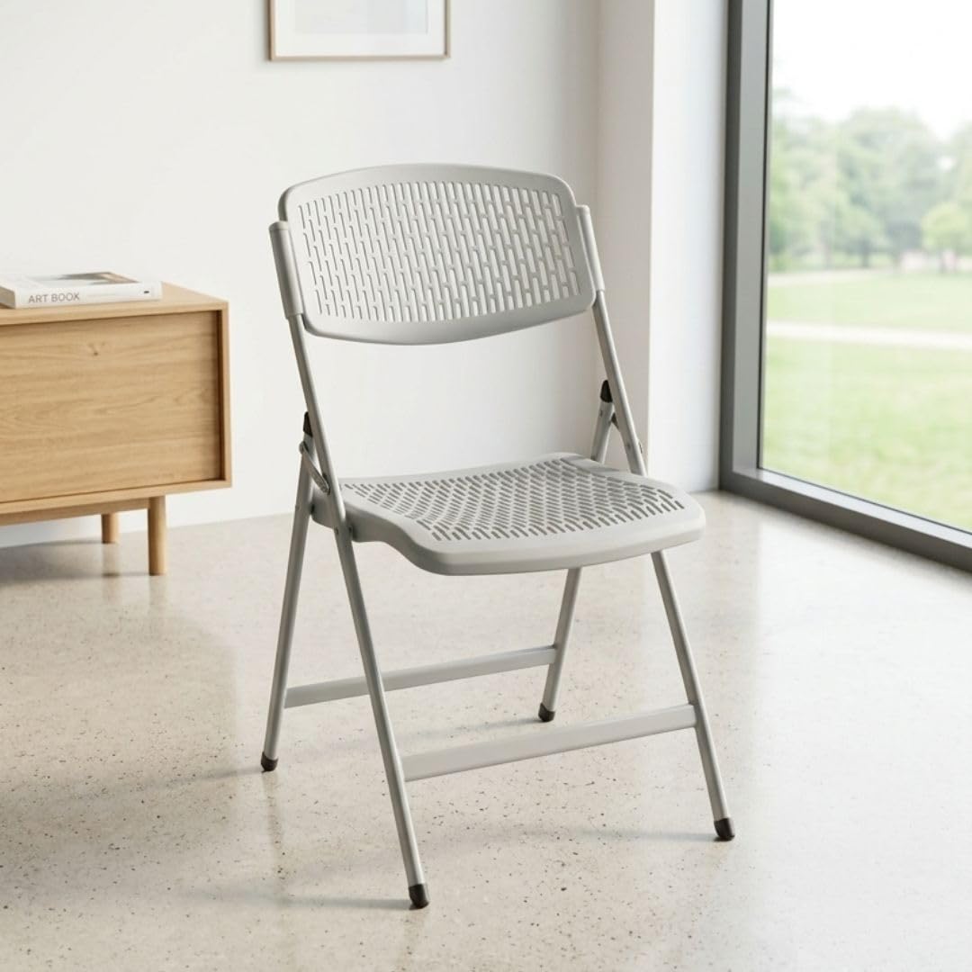 Streetup India® Folding Metal Chair with Nylon Seat and Backrest for Home/Kitchen/Study Chair and Restaurant/Outdoor Chair (Grey)-image-23