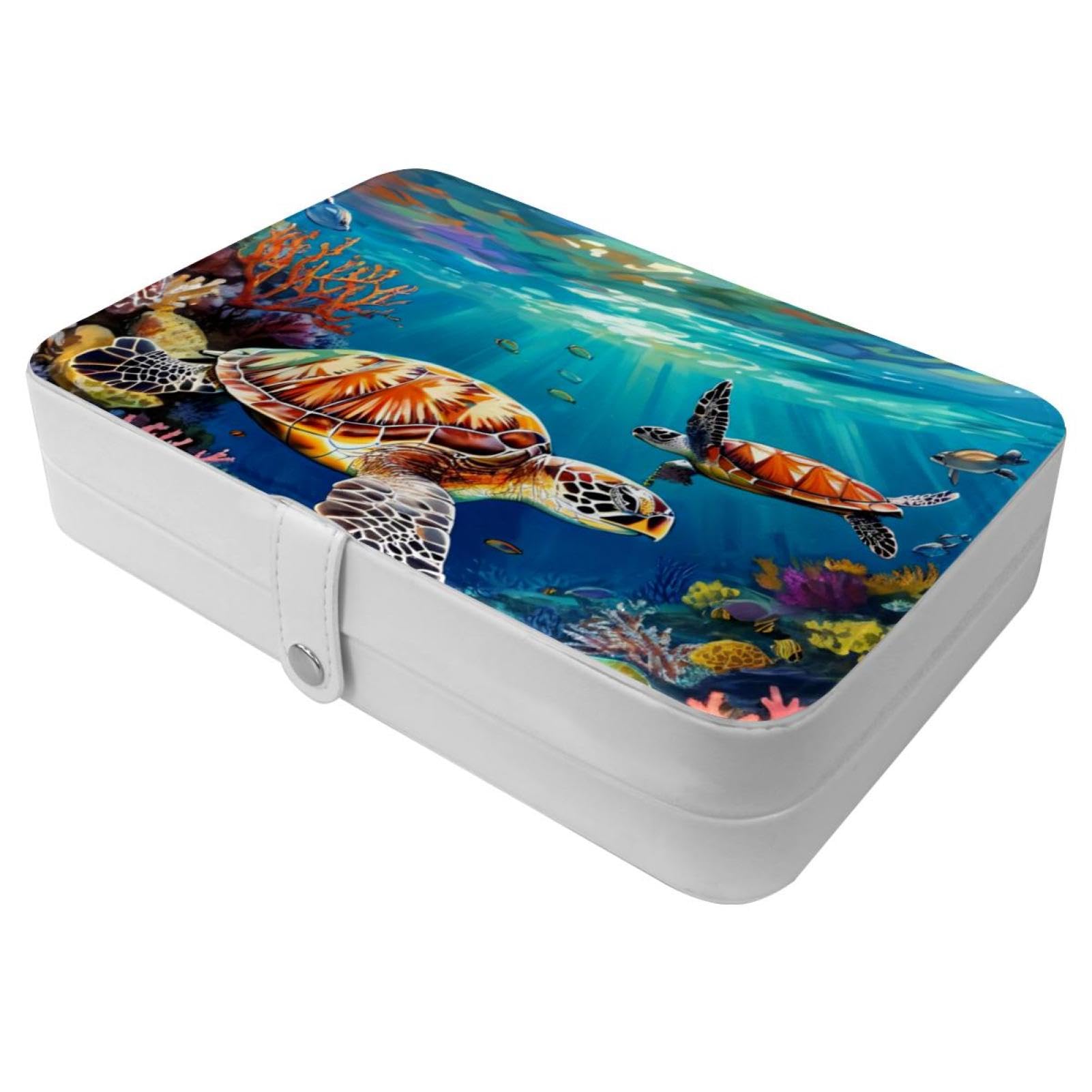 Boîte à bijoux voyage tortue pour bagues et colliers