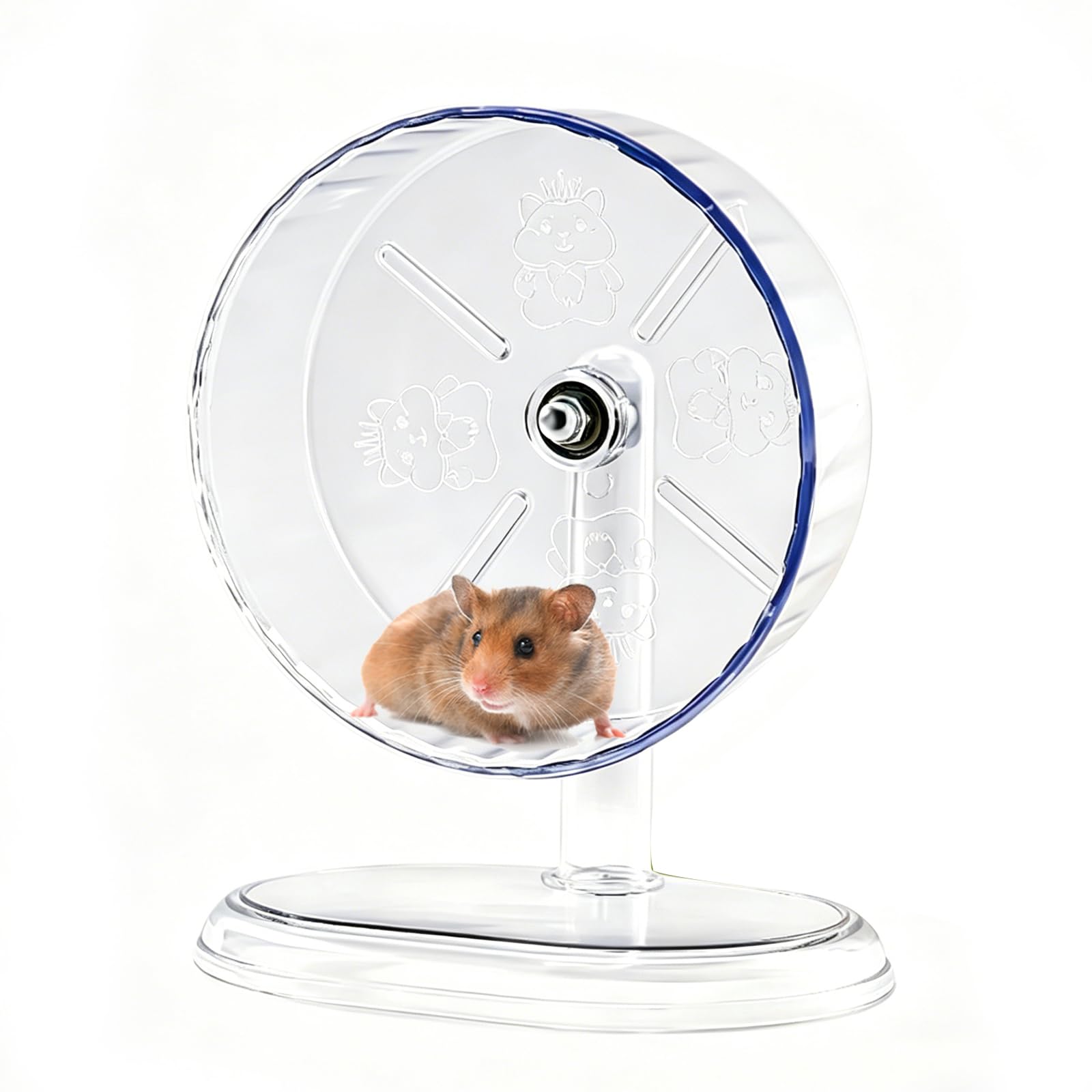 Ciche koło chomika, 21 cm ciche koło chomika, regulowany wspornik | przezroczysta powierzchnia wyścigowa 8,5 cm, chomiki akcesoria dla chomików karłowatych myszoskoczek małe zwierzęta