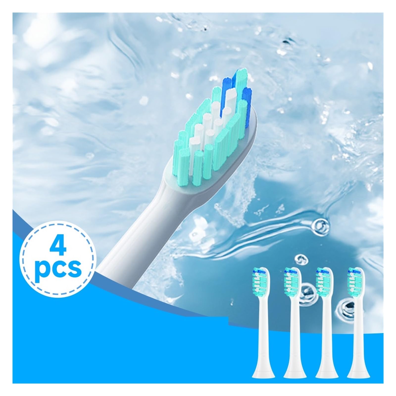 12 cabezales adultos, compatible con Philips | Cabezales de cepillo dental de plástico para reemplazo diario y cuidado bucal habitual(20HB90B)