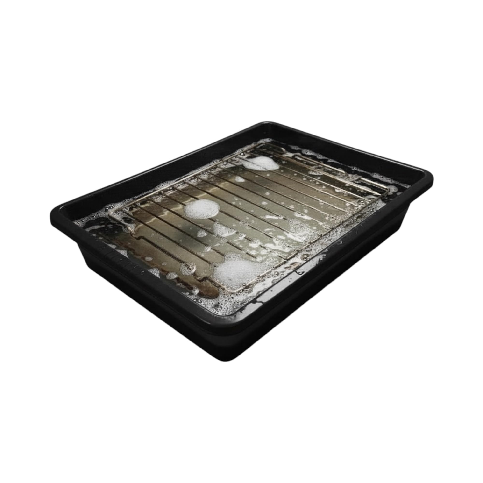 Large Oven Rack & Grill Soaking Cleaning Tray Industrial Grade Polypropylene 55 x 40 cm UK (Black)
