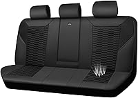 Vista 17 de CAR PASS Juego completo de fundas para asientos de coche de malla de espuma 3D de cuero, fundas para asientos de coche de malla transpirable