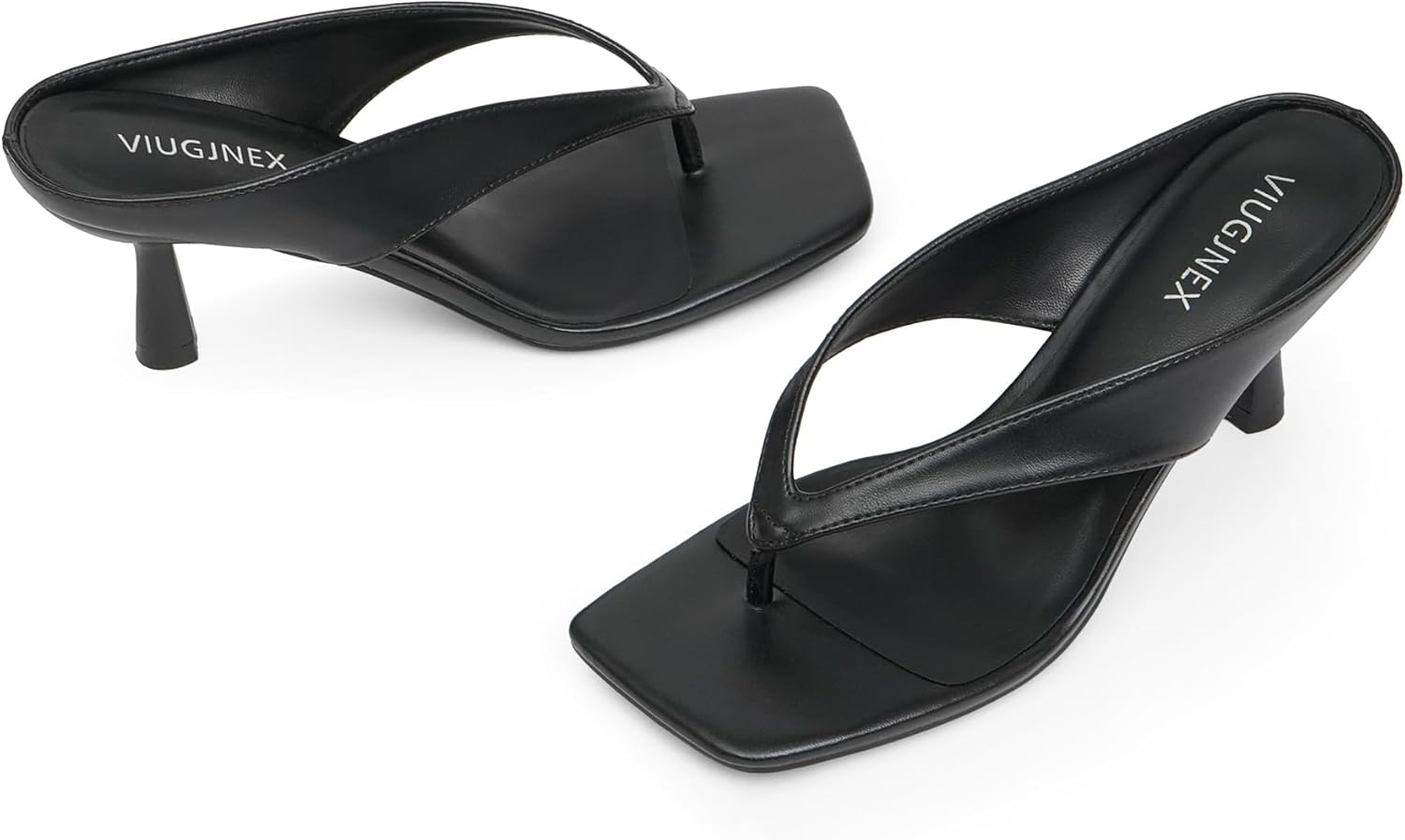 Women’s Kitten Heels Flip Flops Slip On Open Toe Low Heels Thong Square Slide Summer Fashion Party Heeled Dressy Sandals for Women - Image 4