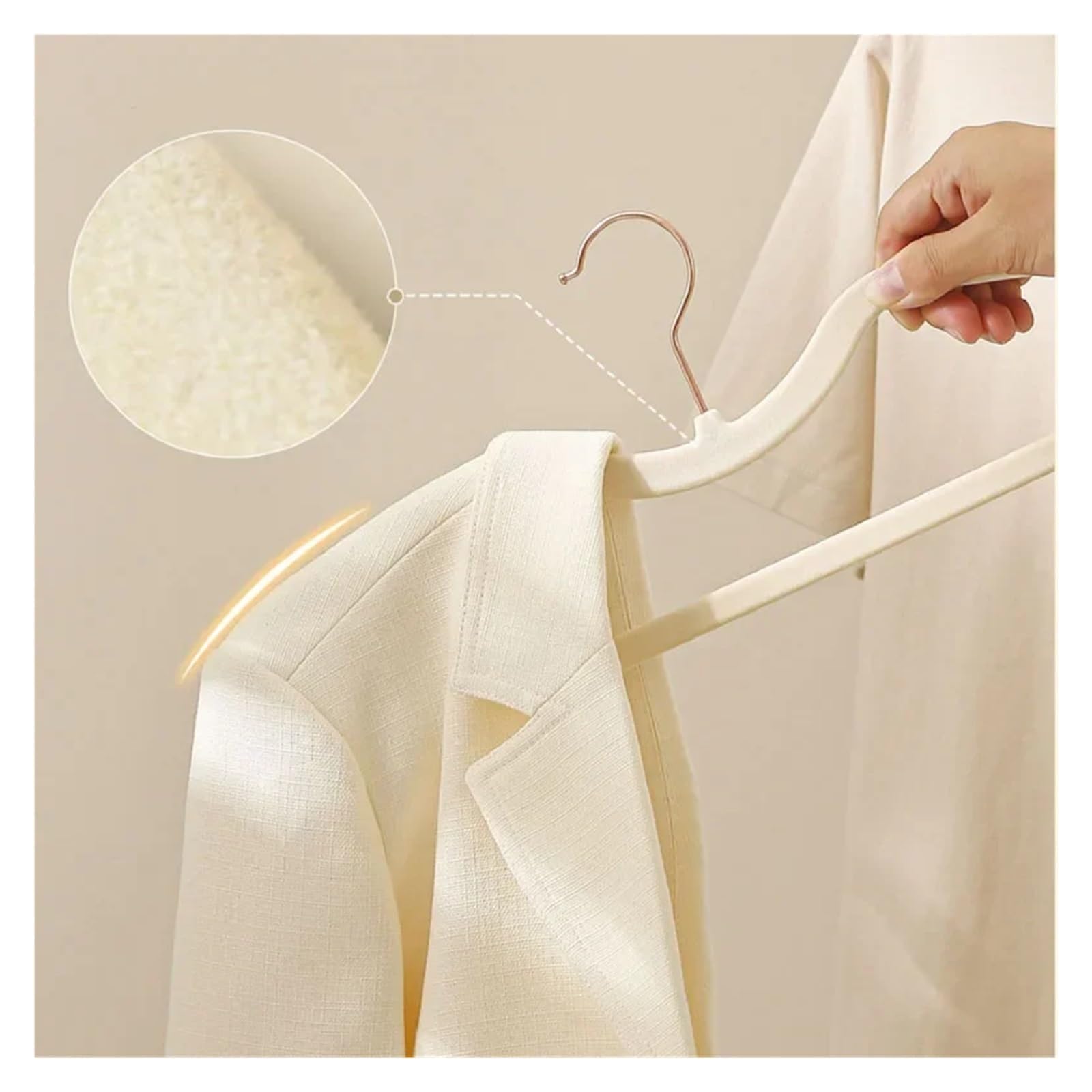 Cintres en Velours Cintres en Velours floqués, 10 pièces, Conception à col Court, sans Trace, antidérapants, for Chemise, Veste, Manteau, Supports de Rangement(Light Purple)