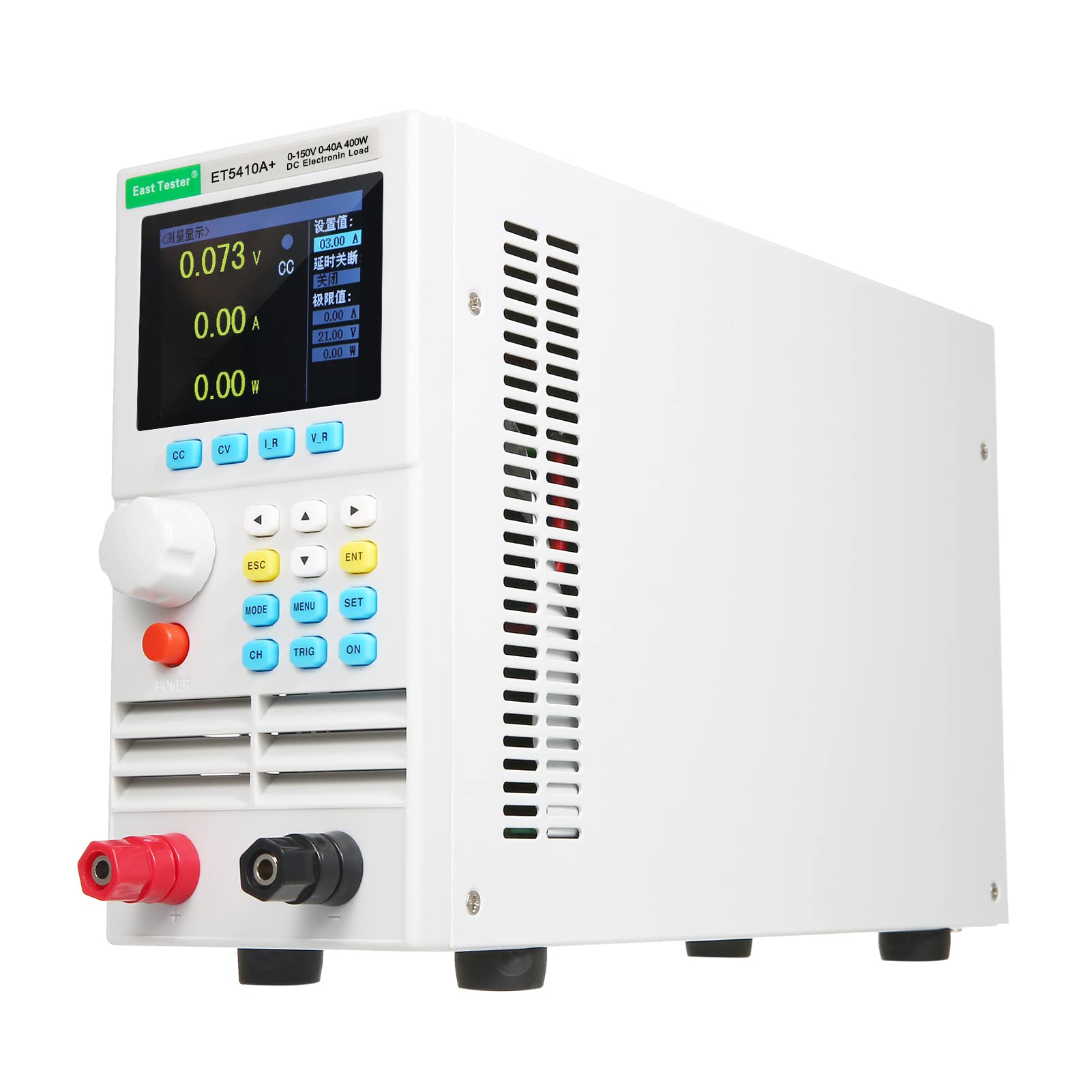 Jemora ET5410A+ Charge électronique CC monocanal programmable 150V 40A 400W Testeur de charge électronique programmable CC CV CR CP CC+CV Mode CR+CV Écran LCD TFT 2,8 pouces Testeur de batterie