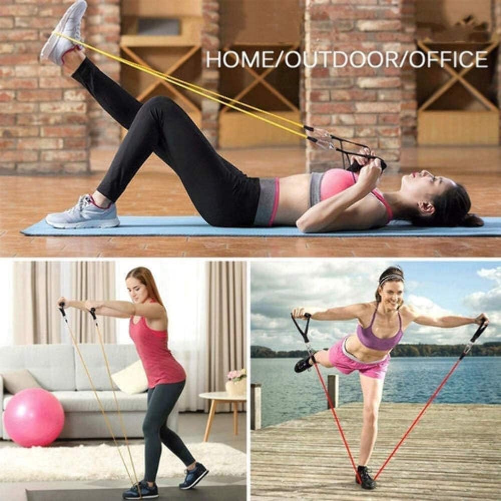 Kit Elástico 11 Peças + Extensor Pedal Situp Fitness Pilates em Promoção | Ofertas na