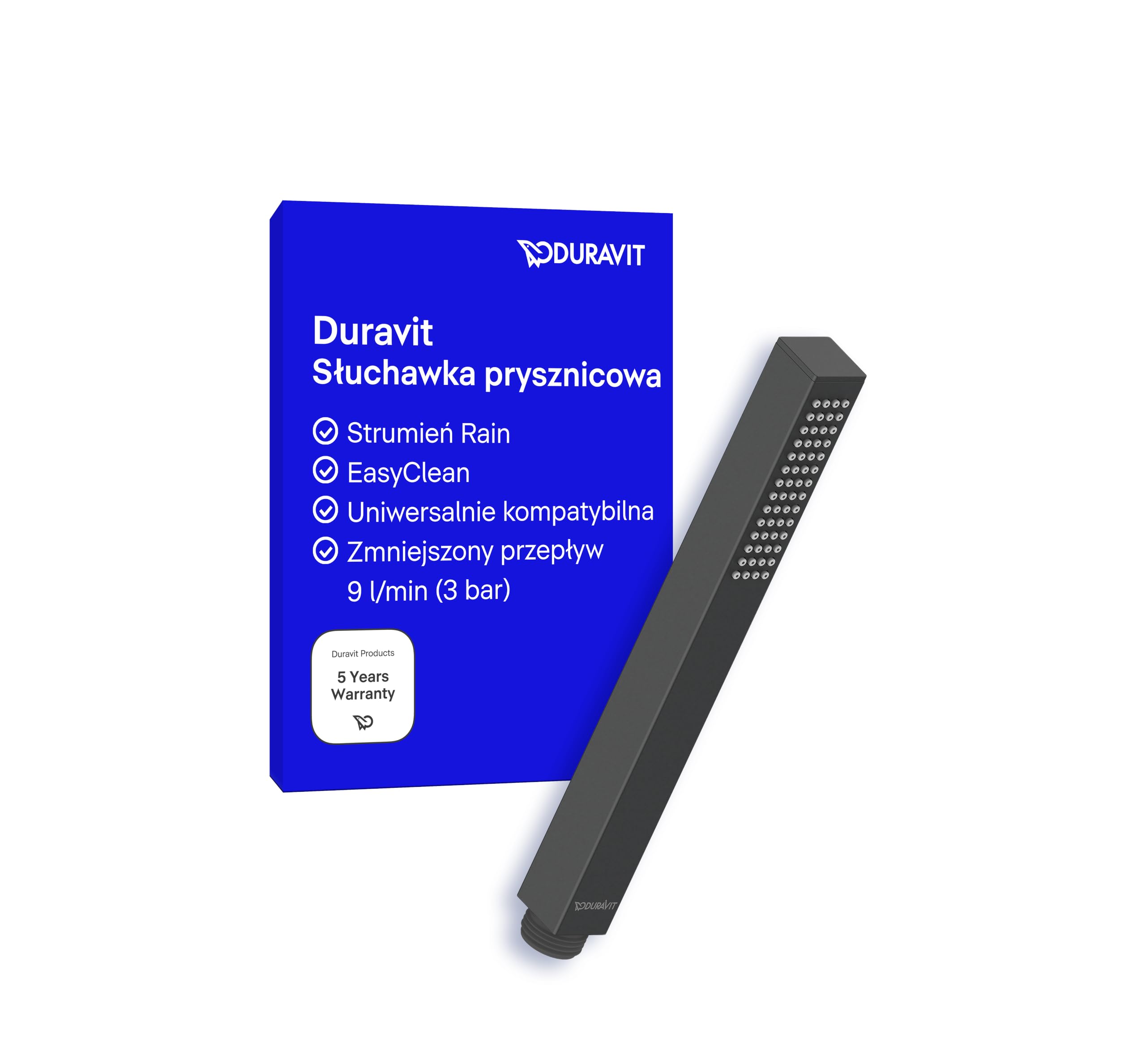 Duravit UV0642002046 uniwersalna słuchawka prysznicowa, czarna matowa