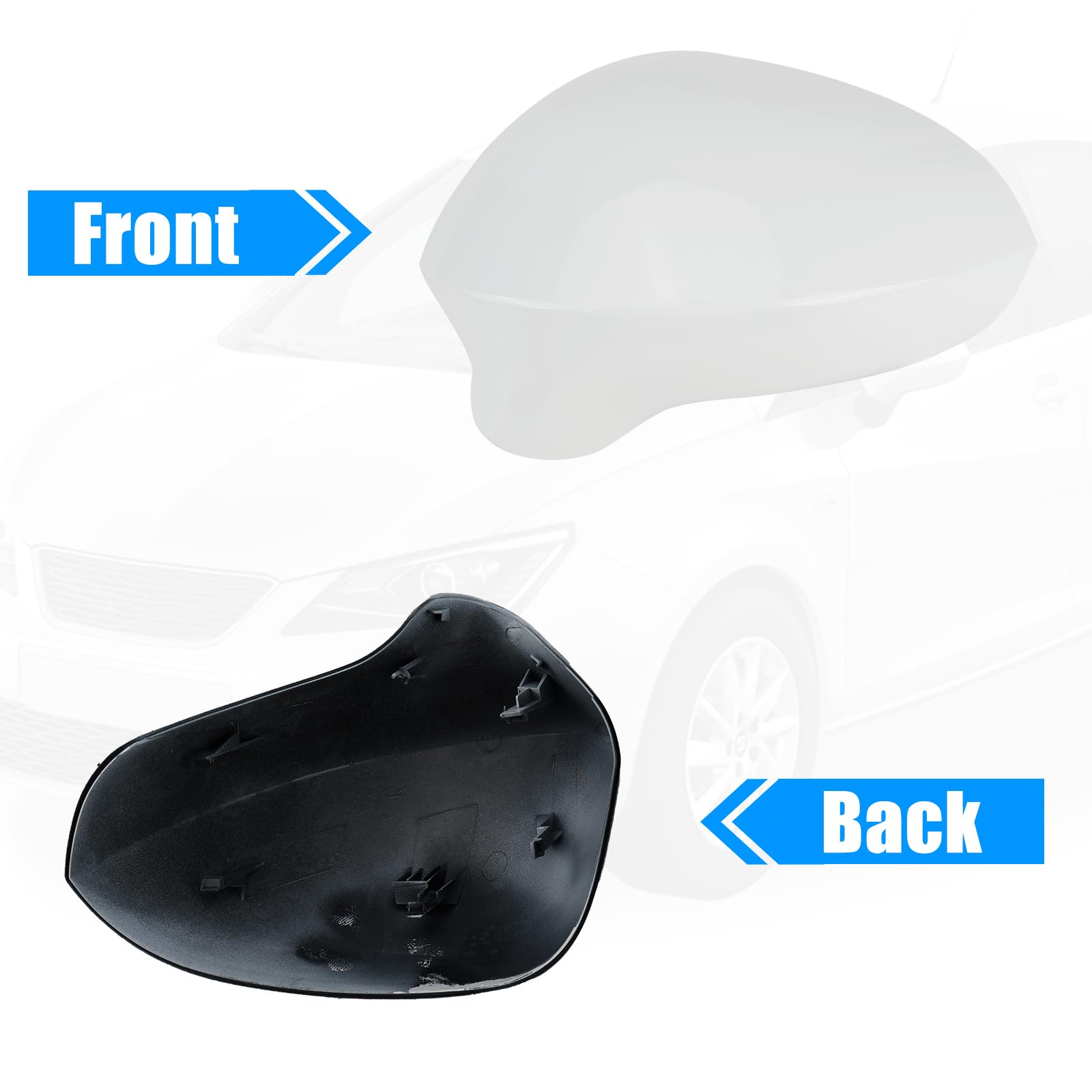 Oplatool 1 Paio Copri Specchietto Retrovisore Auto per SEAT Ibiza 6J Seat Leon Seat Exeo 2008-2017, Tappo Copri Specchietto Retrovisore Copertura per Specchietto Retrovisore per Auto