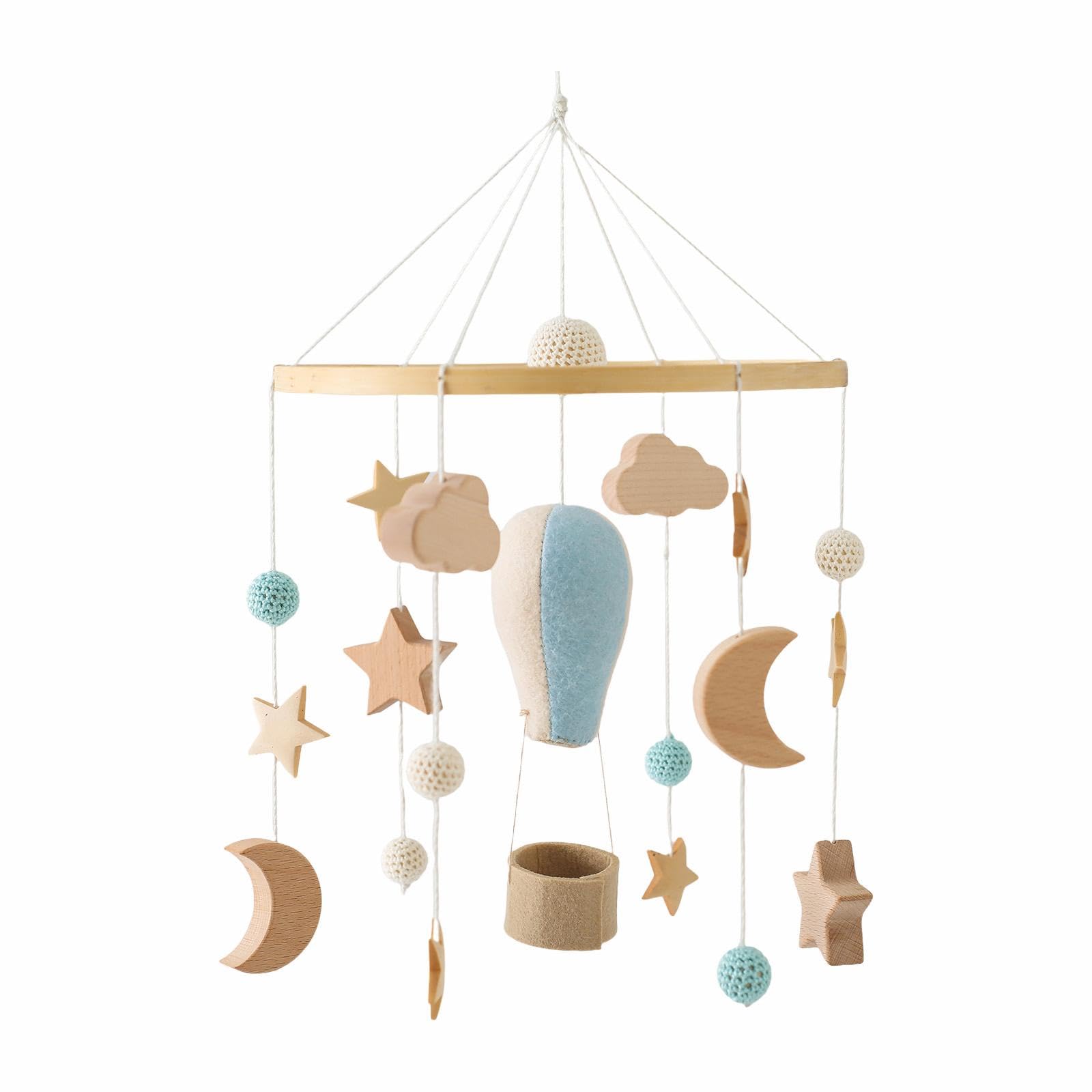 Babybett Mobile, Kinderzimmer Mobile, Glöckchen Ornament, Frühförderung, Filzkugel Hängedekoration für Säuglinge Und Neugeborene (0 6 Monate), Stil d