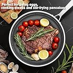 Non Stick Frying Pans, Stainless Steel Pans Tri-Ply Frying Pan with Lid, Non-Toxic PFAS PFOA PTFE Free, Metal Utensil Dishwasher & Oven Safe Induction Compatible (12-inch) - Image 2
