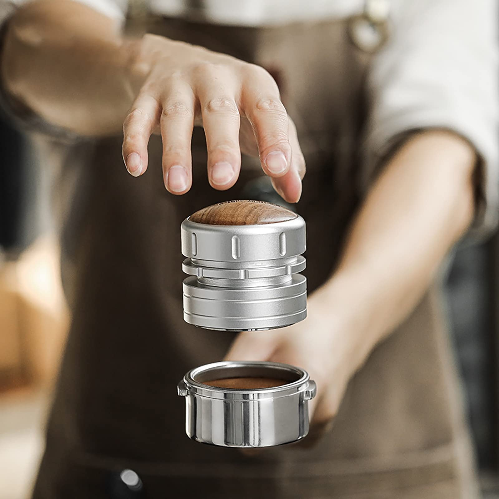 Café Tamper Máquina de café tipo Presione Presión constante rebote lento en polvo Espresso Prensador(51mm)