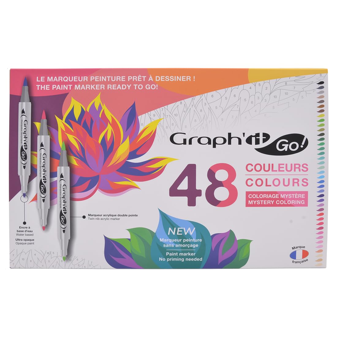 Marqueur 48 Couleurs Set Feutres Double Pointe à Séchage Rapide, Marqueurs Professionnels, Marqueurs à Alcool Avec Sac Noir, Adaptés Pour Sketch, Coloriage, Illustrations, Dessin, Anime