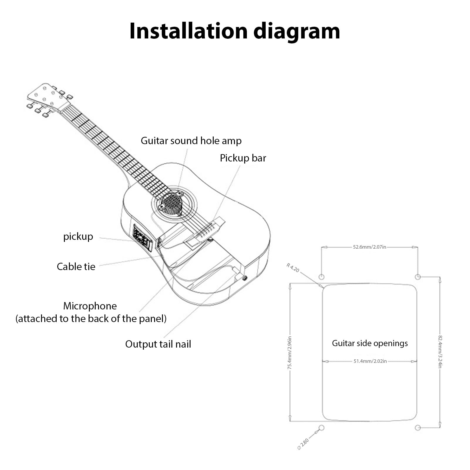 Drewniany Zestaw Przetworników Gitarowych z Funkcjami Chorus Delay Reverb dla Akcesoriów do Akustycznych Instrumentów do Gitary Drewnianej, łączność BLE Przesyłania Strumieniowego na żywo i