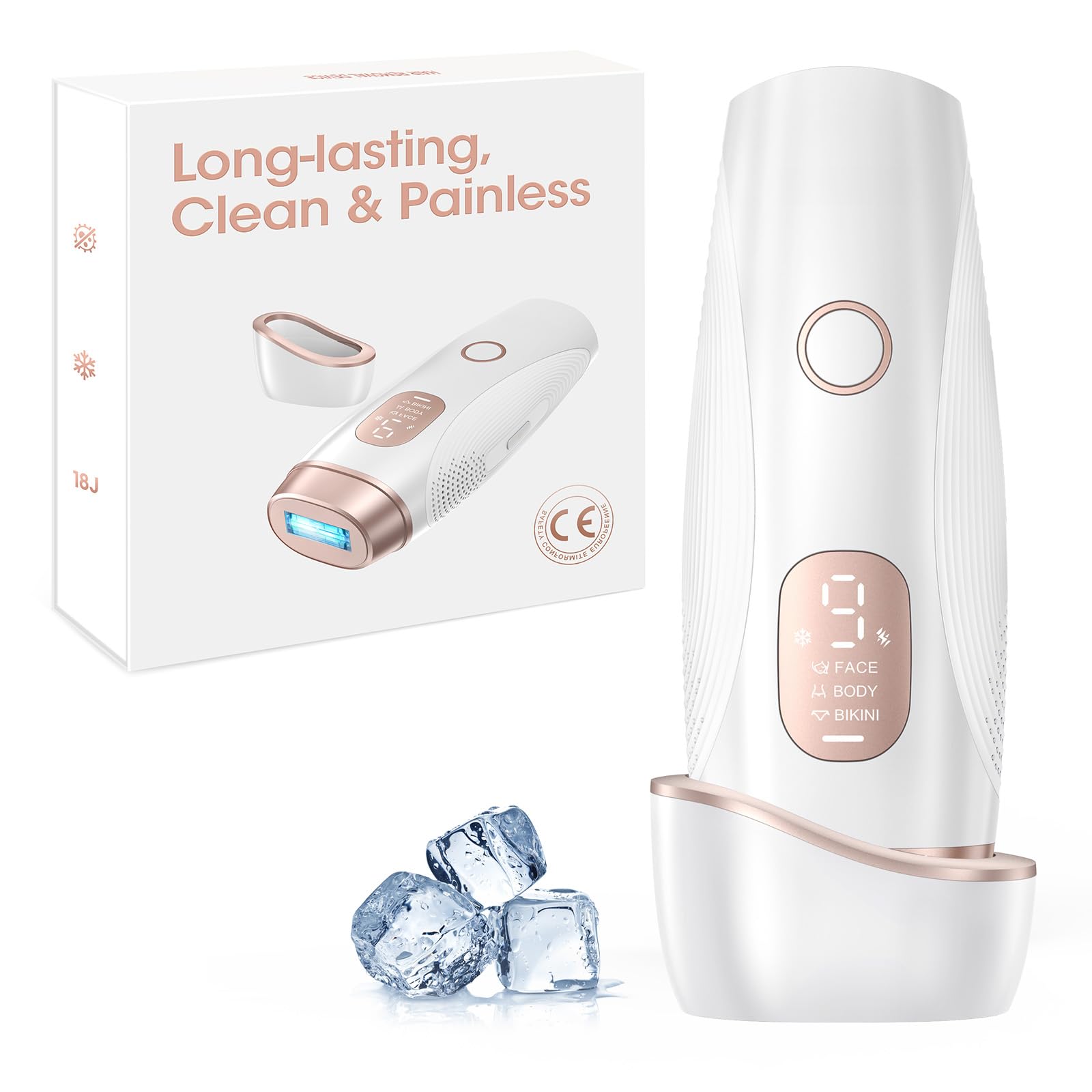 Haarlosy IPL Geräte Haarentfernung Laser mit Gefrierfunktion und Reinigungslicht