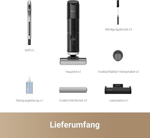 dreame H14 Nass-Trockensauger, Bürstenwäsche&Heißlufttrocknung bei 60 °C, 180° Lie-Flat Reach, Schnelle Trocknung 5min, Selbstreinigung mit Zwei Rotationen, 18.000 Pa Saugkraft, Doppel-Kantenrein - 9