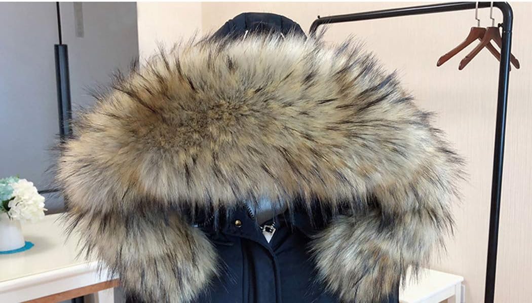Faux Fur Collar Scarf Hood Trim Neck Warmer for Winter Coat Jacket Parka - Image 2