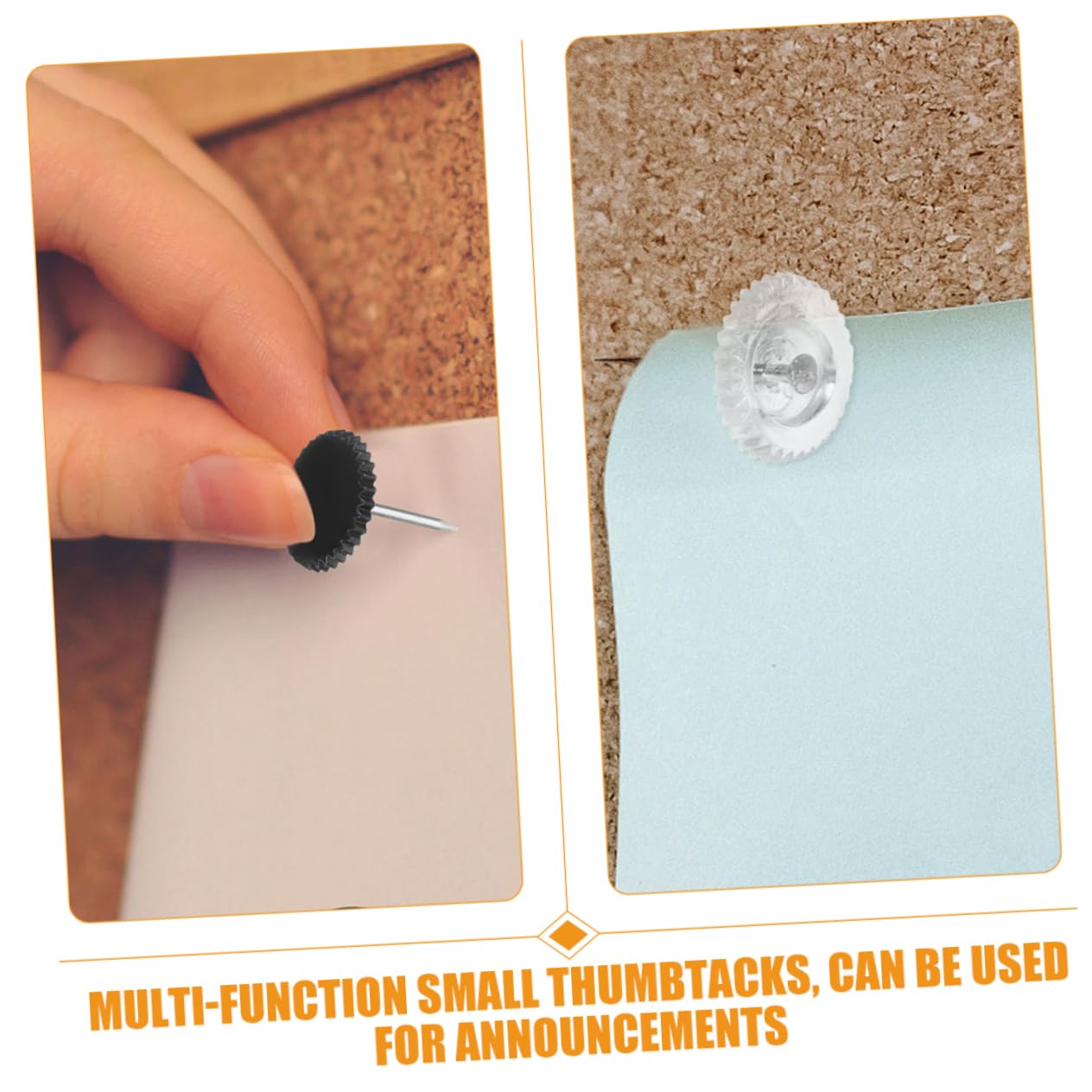 HOMSFOU 800piezas Chinchetas Transparentes para Corcho Pinchos De Oficina y Manualidades para Tableros De Anuncios y Decoración De Paredes