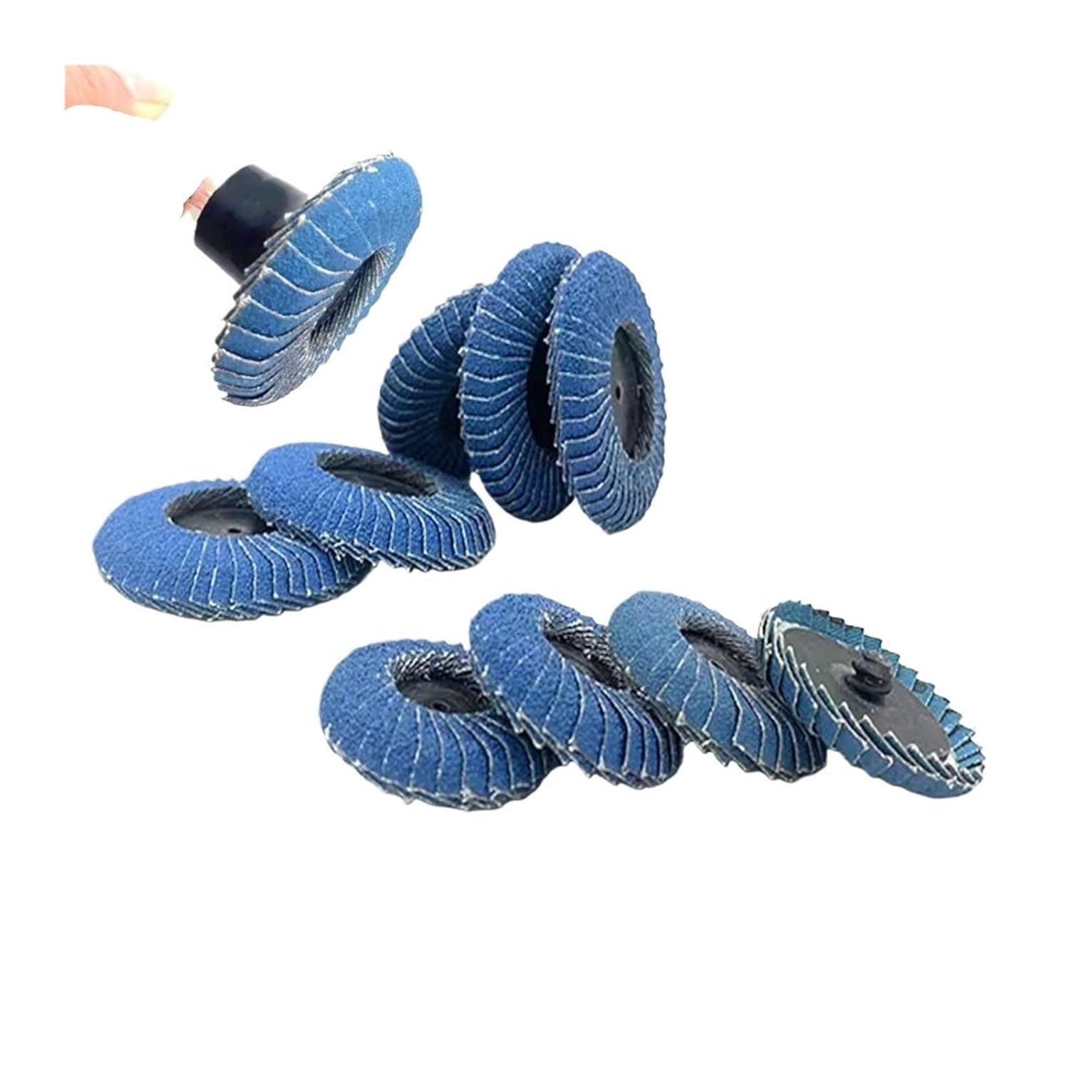 11pcs 2Inch 50mm Zirconia Alumina Arc Flap Disc Roll Lock Grinding Sandpaper Wheels with 1/4 Inch Holder 40/60/80/120 Grit