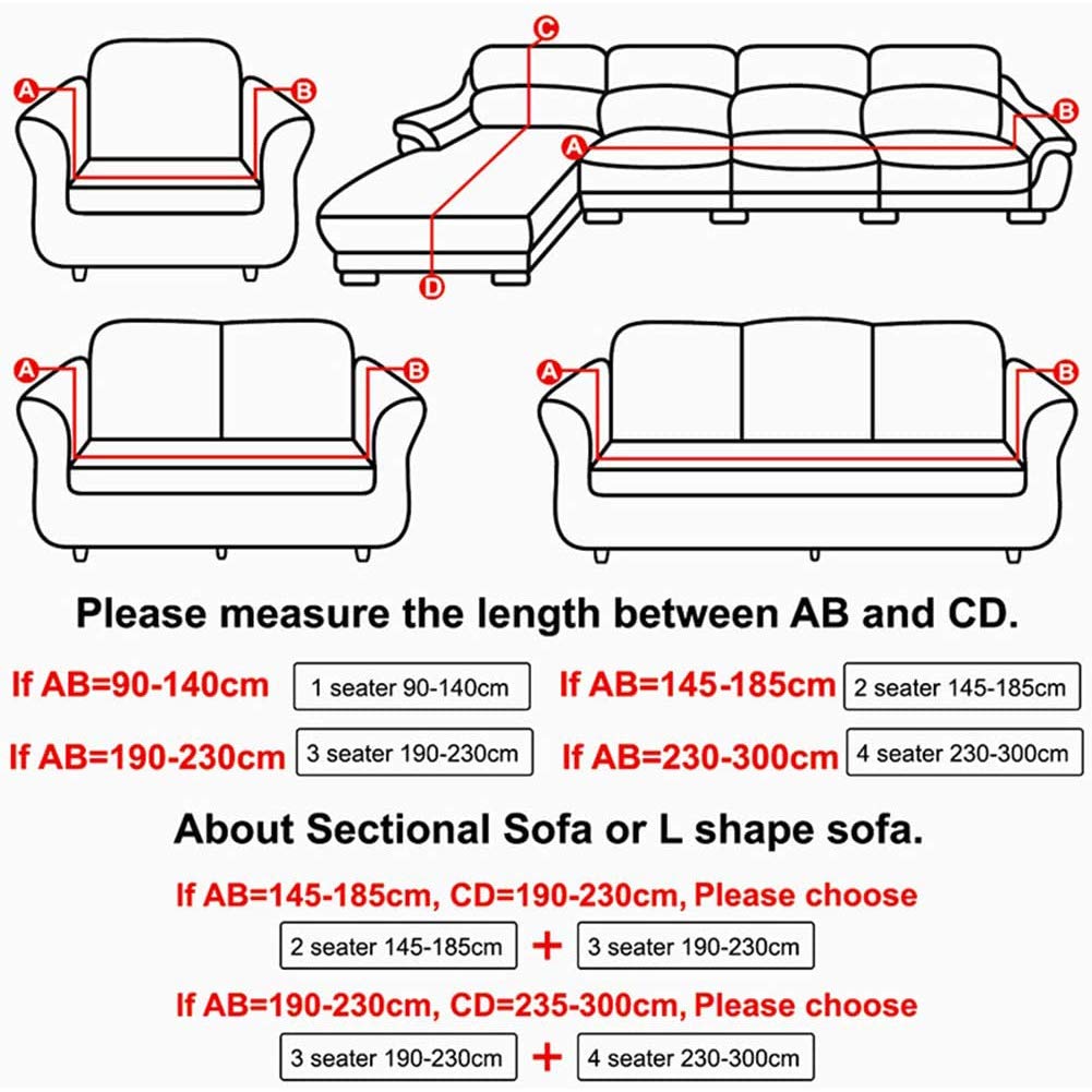 Felpa Cubiertas De Sofá para 1 2 3 4 Cubierta De Sofá,Completo Elásticoidad Couch Protector con Correas,Polvo-Prueba Elástico Soft Couch Cover para Perros Niños-