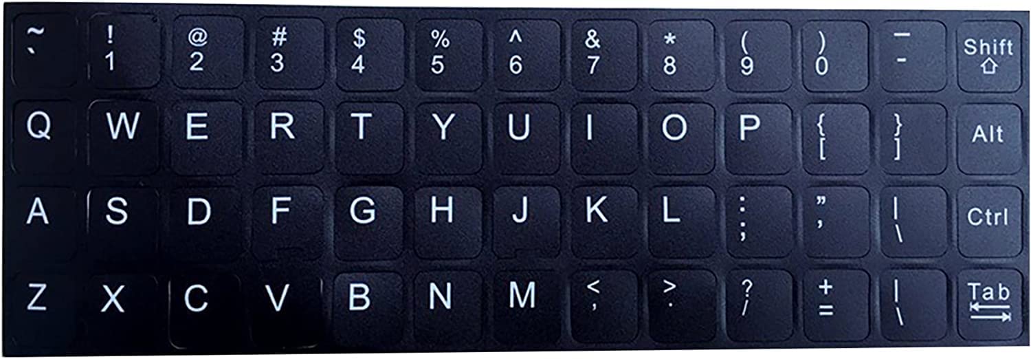 Scalebee Universal English Keyboard Stickers, Replacement English Keyboard Stickers with Black Background and White Lettering, Each Unit: 11mm x 13mm -Matte (B0C6HXBNLH) Amazon Price History, Amazon Price Tracker