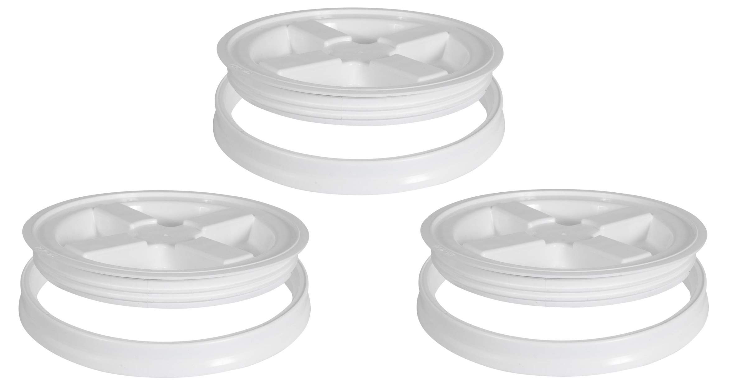 Gamma2 3 Pack of 5.0 Gamma Seal Lids, White, Transforms 3.5 to 7 Gallon Bucket into Air-Tight Pet Food Storage Containers