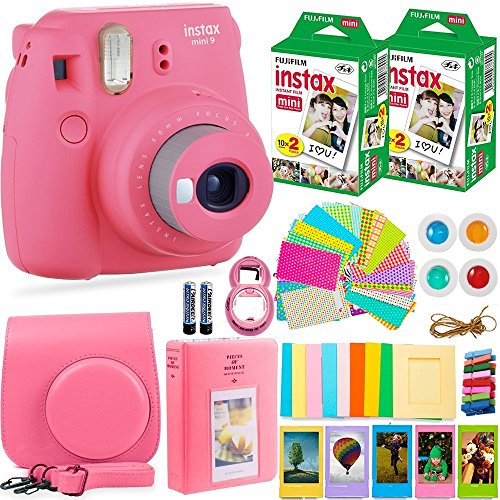 FujiFilm Instax Mini 9 Instant Camera + Fuji Instax Film (40 Sheets) +