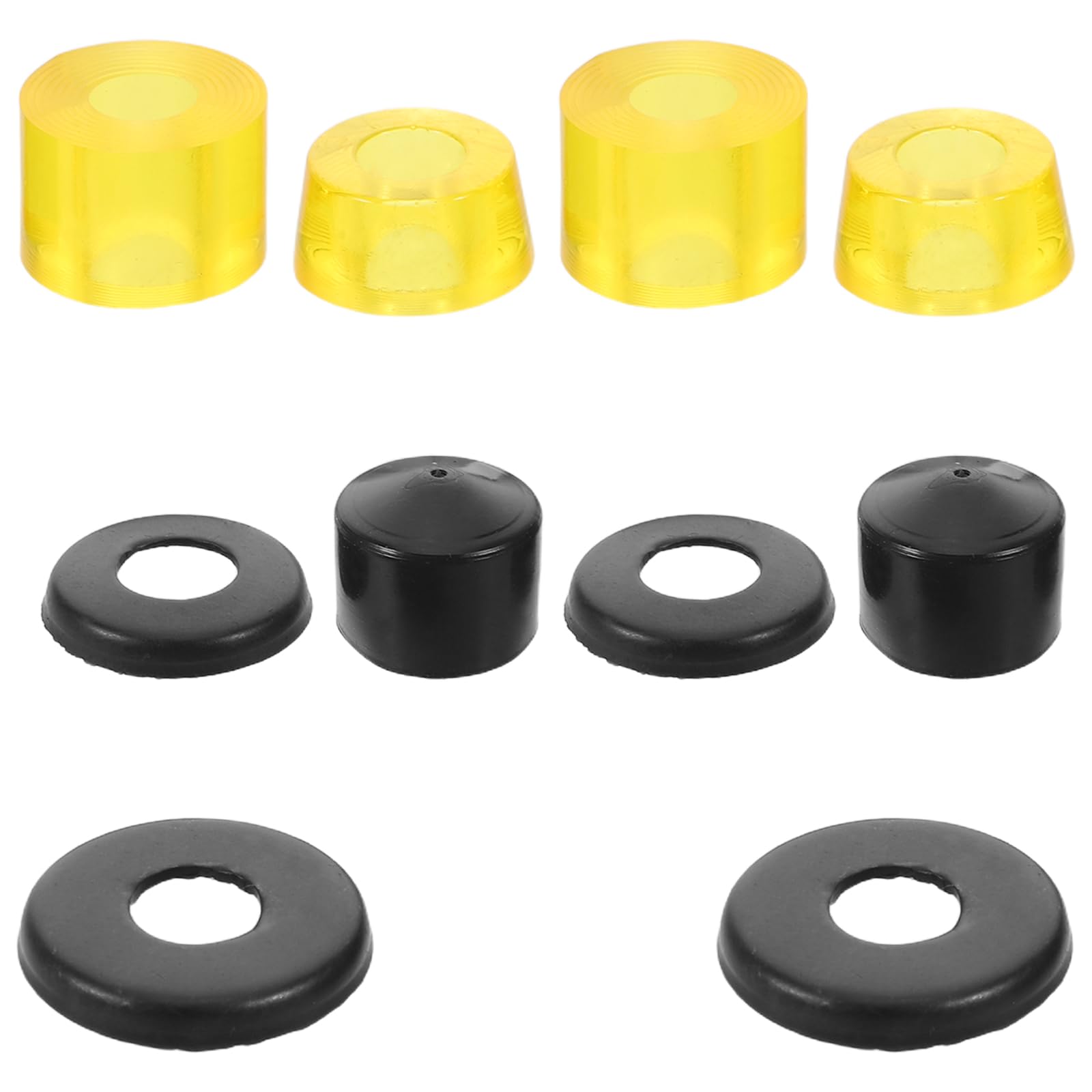 Skateboard Shock Absorber Bushings Kit Yellow Skateboard Hardware Pivot Cups Vibration Damping Gasket for Longboard Trucks and Roller Skates Maintenance