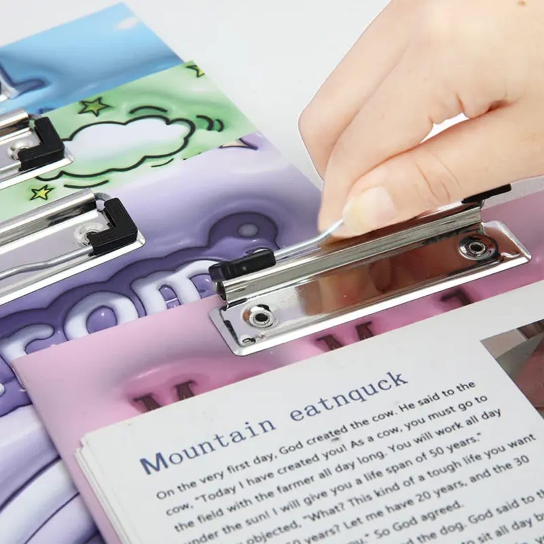 Klembord Acryl Clip Board met Metalen Clip A4 Standaard