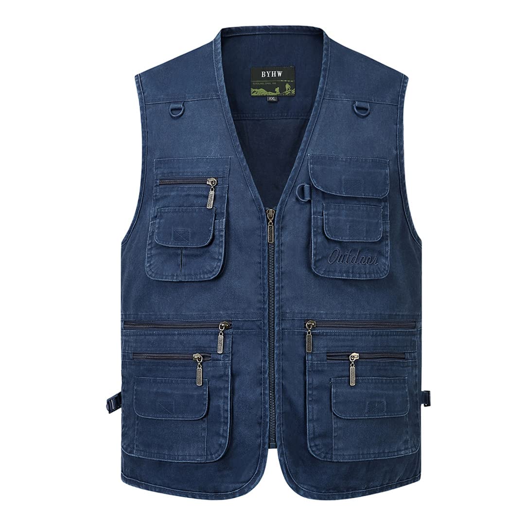 Gilet Da Uomo In Cotone Multitasche Molte 14 Tasche Giacche Senza Maniche Gilet Da Esterno
