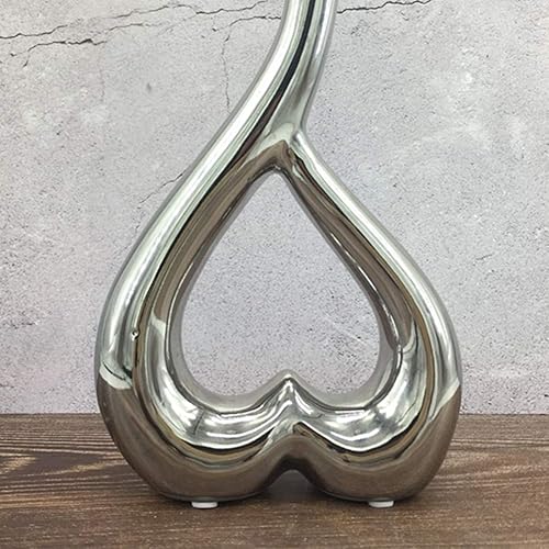 Miniatura 9 de Anding Jarrón artístico de cerámica Love de 10 pulgadas de alto, dorado, plateado, rojo, negro, blanco, oficina en casa, decoración, elige la