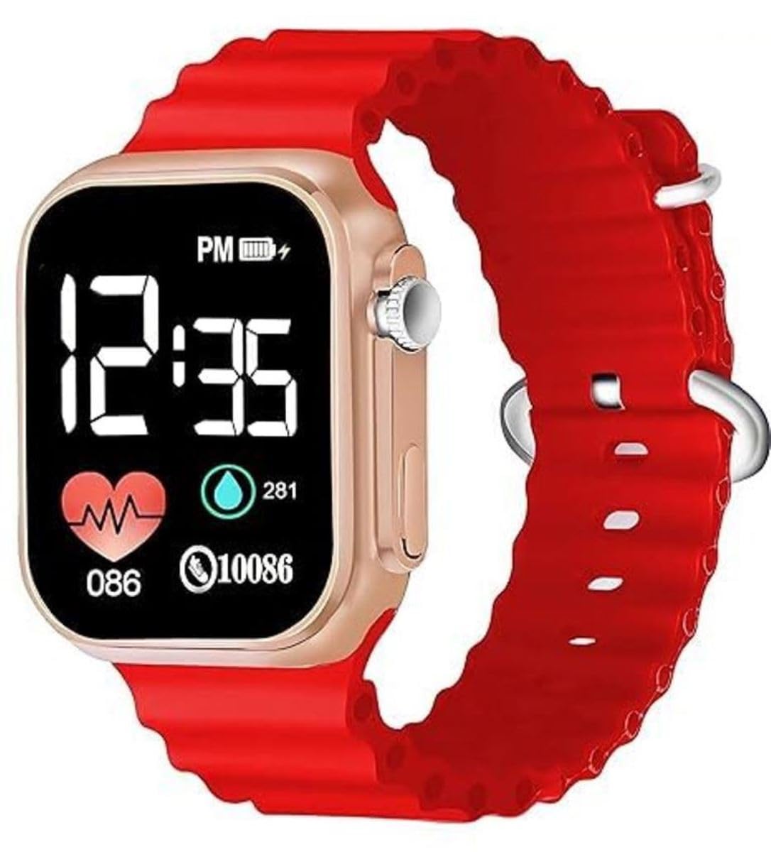 EL SMO Ultra Digital Dial Waterproof Smart LED Display Kids Watch for Boys & Girls, Men & Women, Birthday Gift, 4-15 Years, Pack of 1, Red (B0D9PDY3Q7) Amazon Price History, Amazon Price Tracker