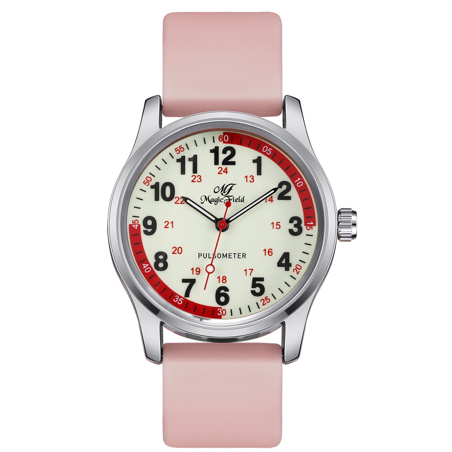 SIBOSUN Nurse Watch for Nurse Doctors Medical Professionals Students Men Women Unisex Easy to Read Dial Second Hand Watch for Nurses Water Resistant Silicone Band