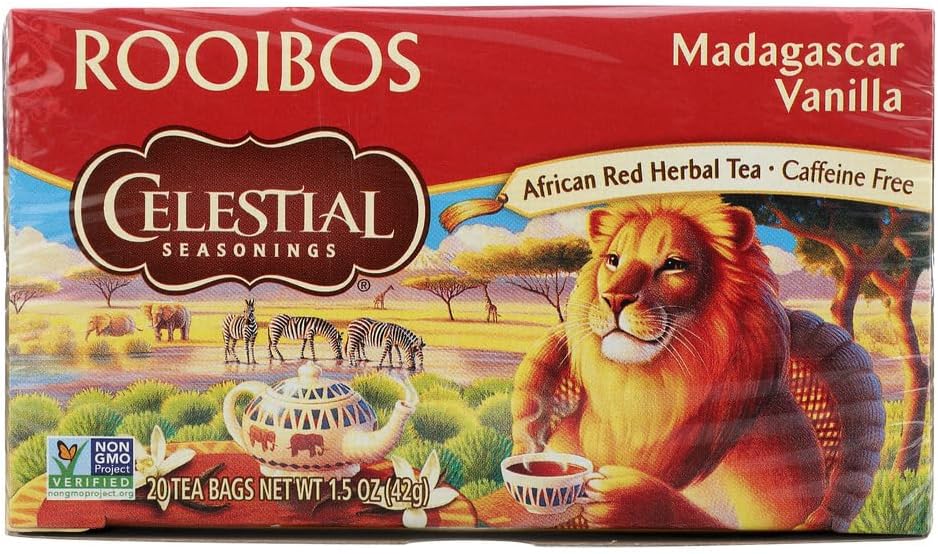 Celestial Seasonings Tea Red Rooibos Madagascar Vanilla (Pack of 3)