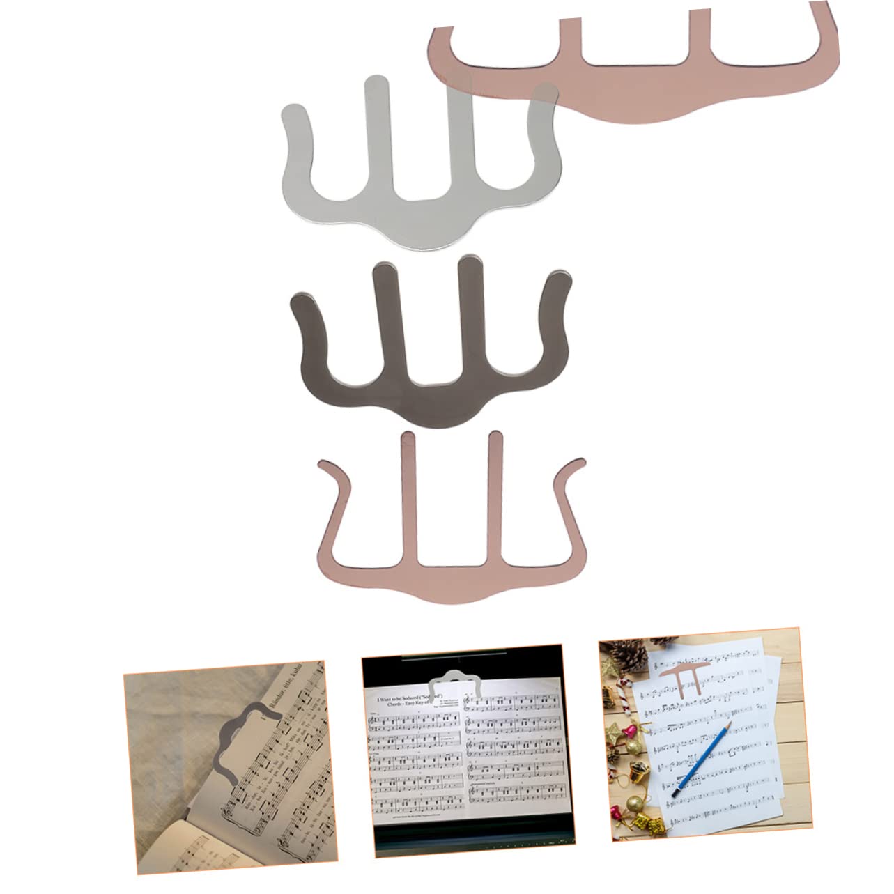 TOYANDONA 9pezzi Clip Porta Spartiti Musicali Per Chitarra e Pianoforte Supporto Per Pagina Di Musica Facile Da Usare e Portatile e Cromo