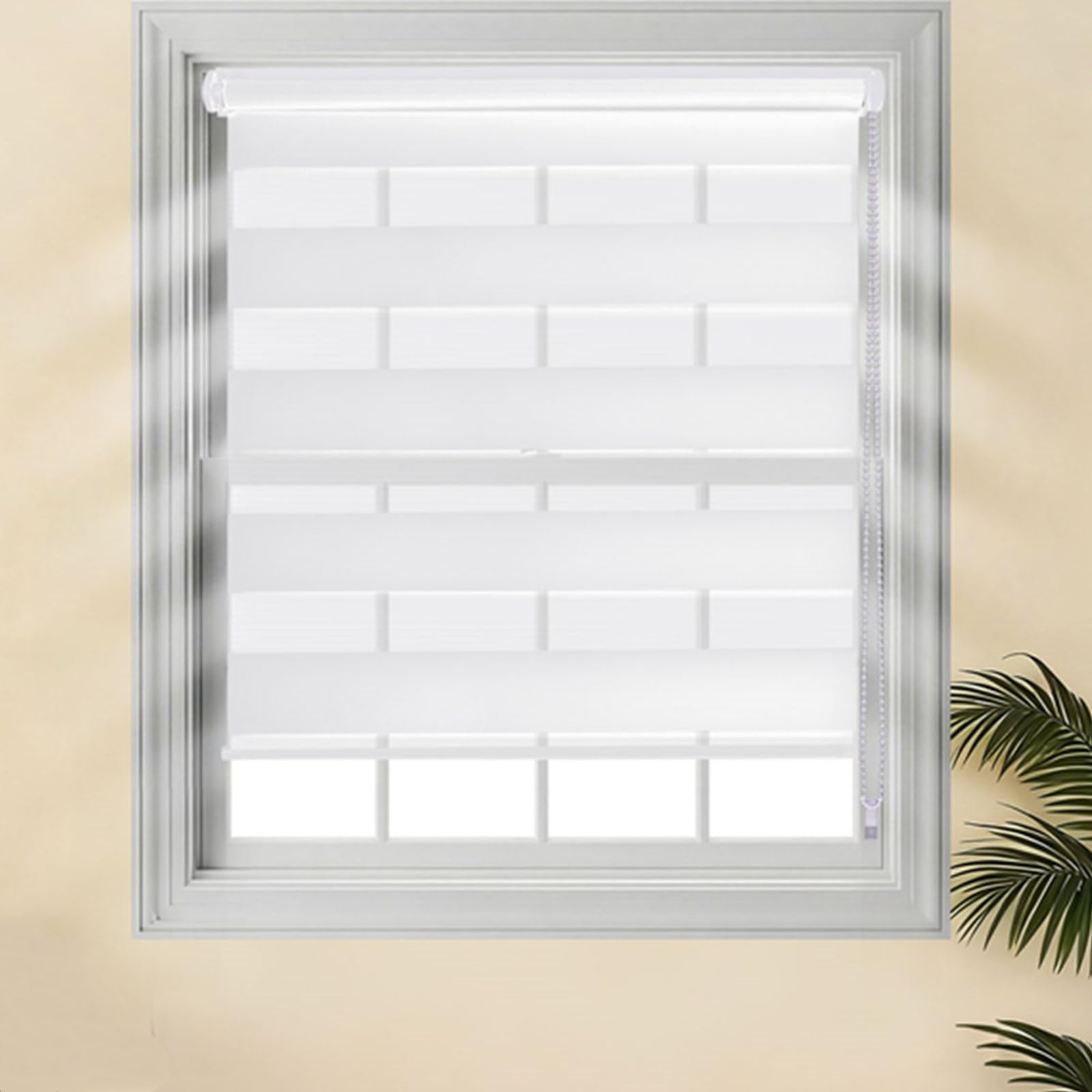 Day and Night Blind No Drill Zebra Stick on Easy Fit Window Roller Shades