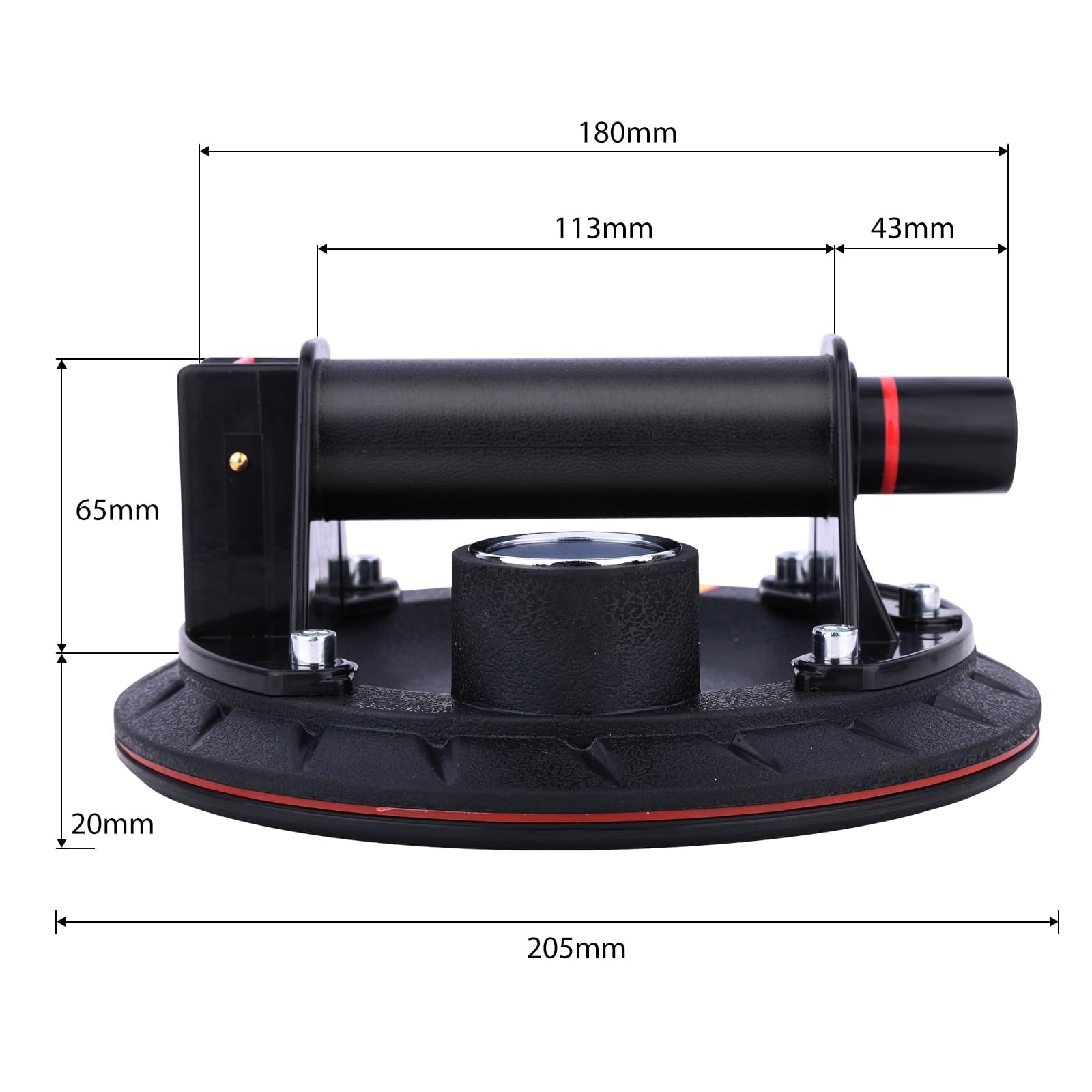 DEWINNER 2-Pack 8" Glass Suction Cups With Pressure Gauge - Heavy Duty Glass Lifter With 660 Lbs - View #9