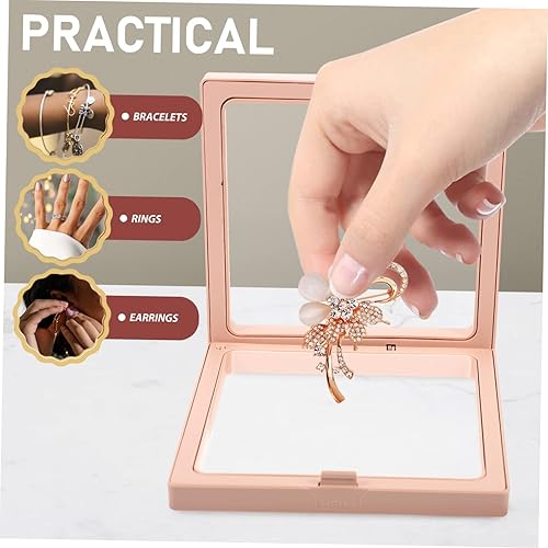 Miniatura 4 de EXCEART 8 piezas de collar de plástico, medalla suspendida, mini almacenamiento, organizador de chips rosas, medallón de medallón, moneda para