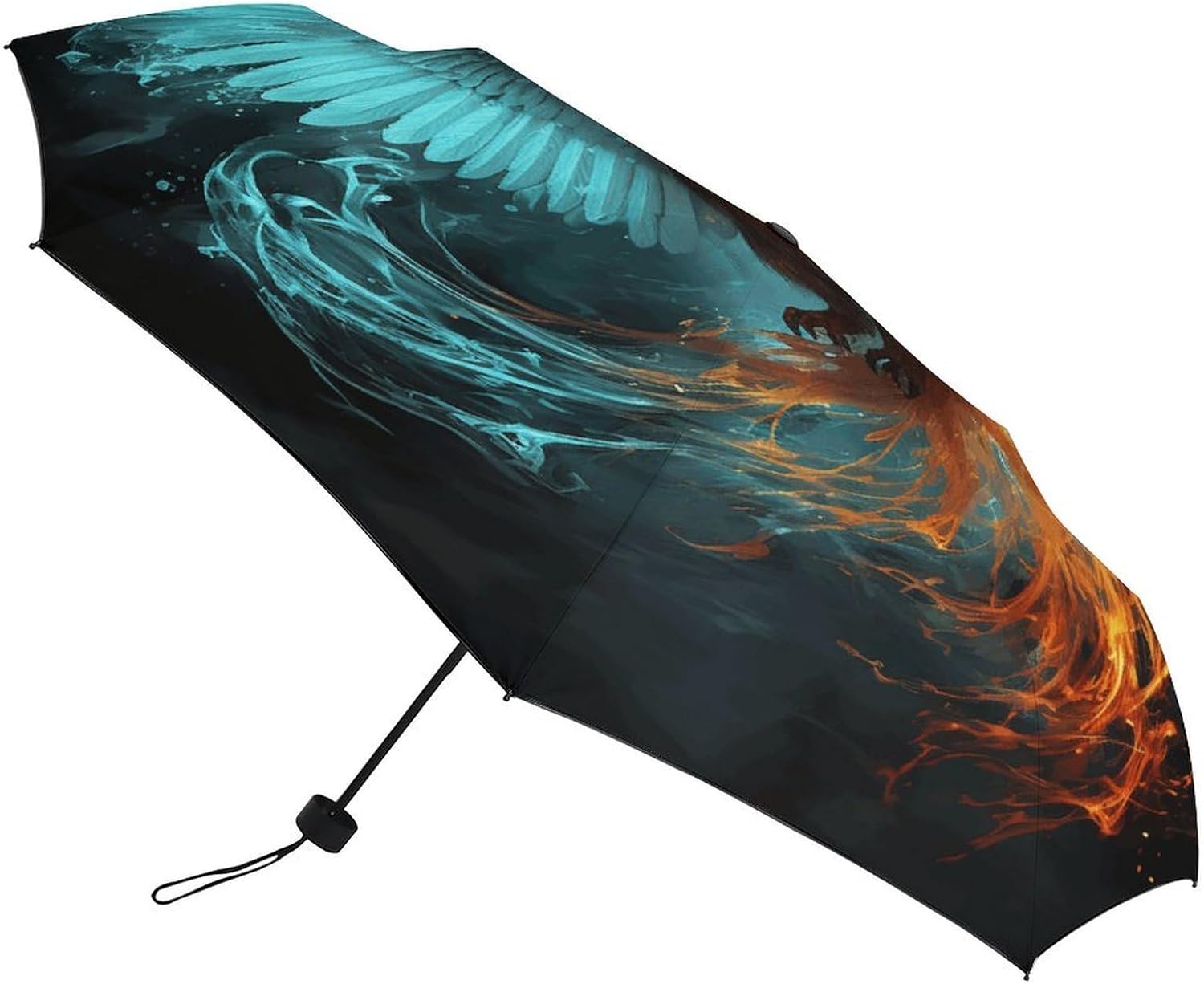 Folding Small Sun Umbrella Fire And Water Phoenix Windproof Travel Umbrella Lightweight Small And Compact Suit for Pocket