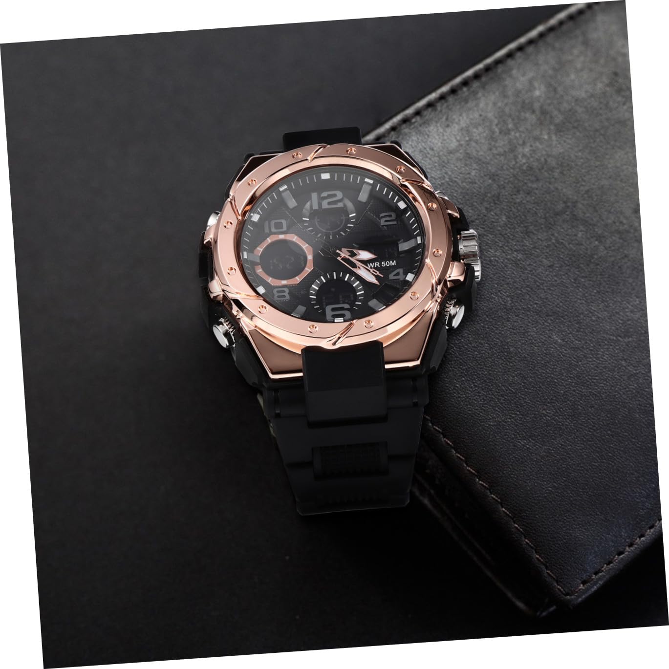 iplusmile Reloj Negro Resistente al Agua de Pulsera de Acero Inoxidable