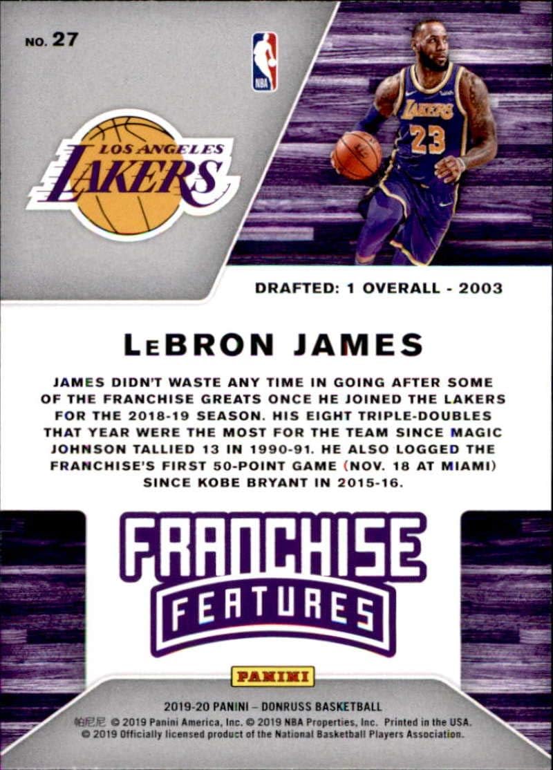 2019-20 Donruss Franchise Features #27 LeBron James Los Angeles Lakers Basketball Card