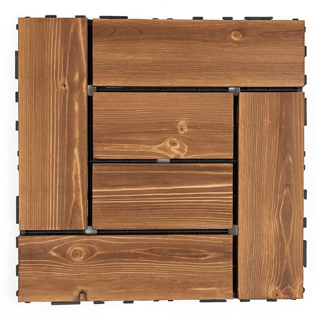 Acomoda Textil - Baldosa de Madera Encajable 29x29 cm para Exterior e Interior, Suelo Modular Decorativo con Base Drenante, Facil Instalacion Para Terraza Balcon Jardin Patio o Ducha (Dionisio, 12 Ud) — view 2