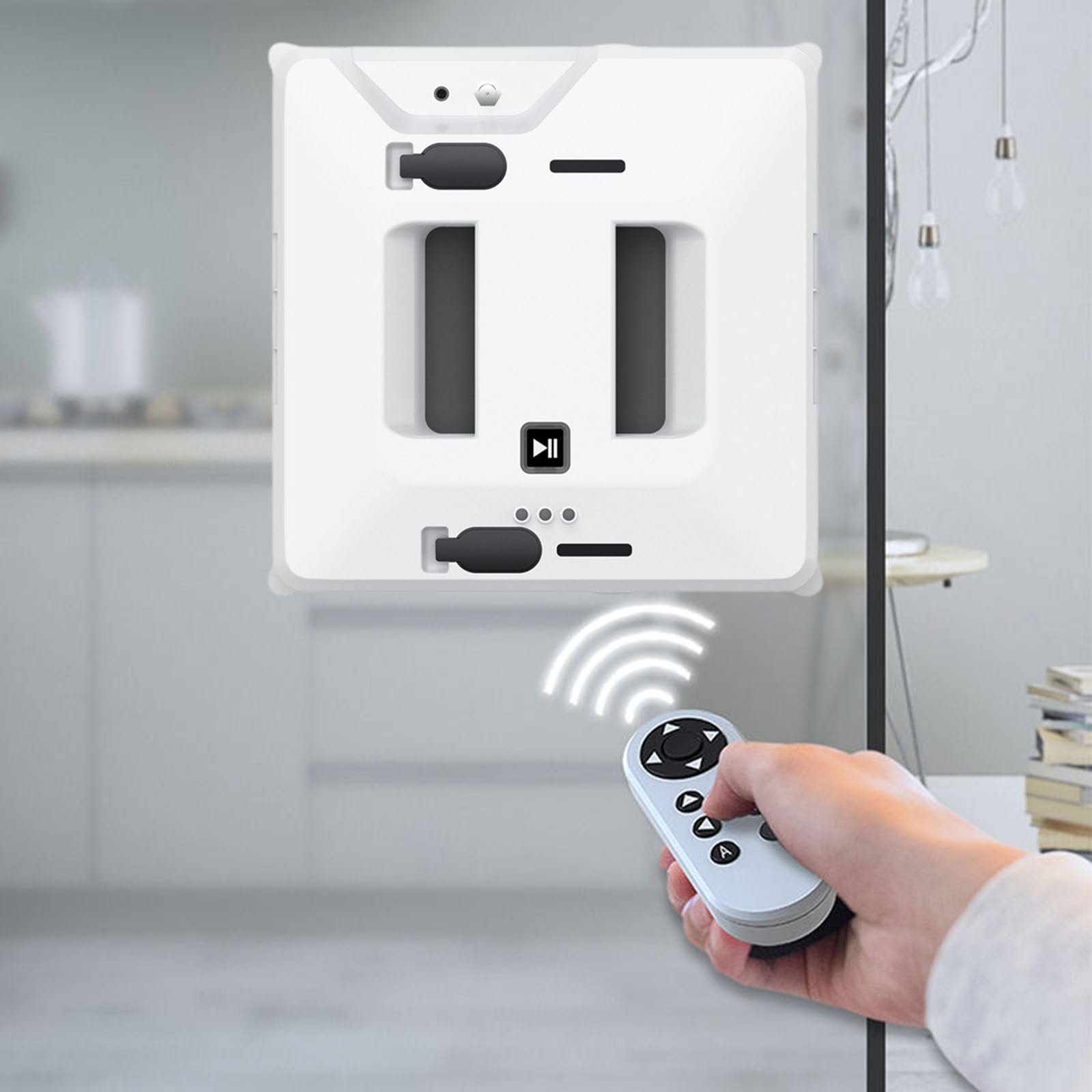 デュアルウォータースプレー付き窓掃除ロボット、高度なAIを備え