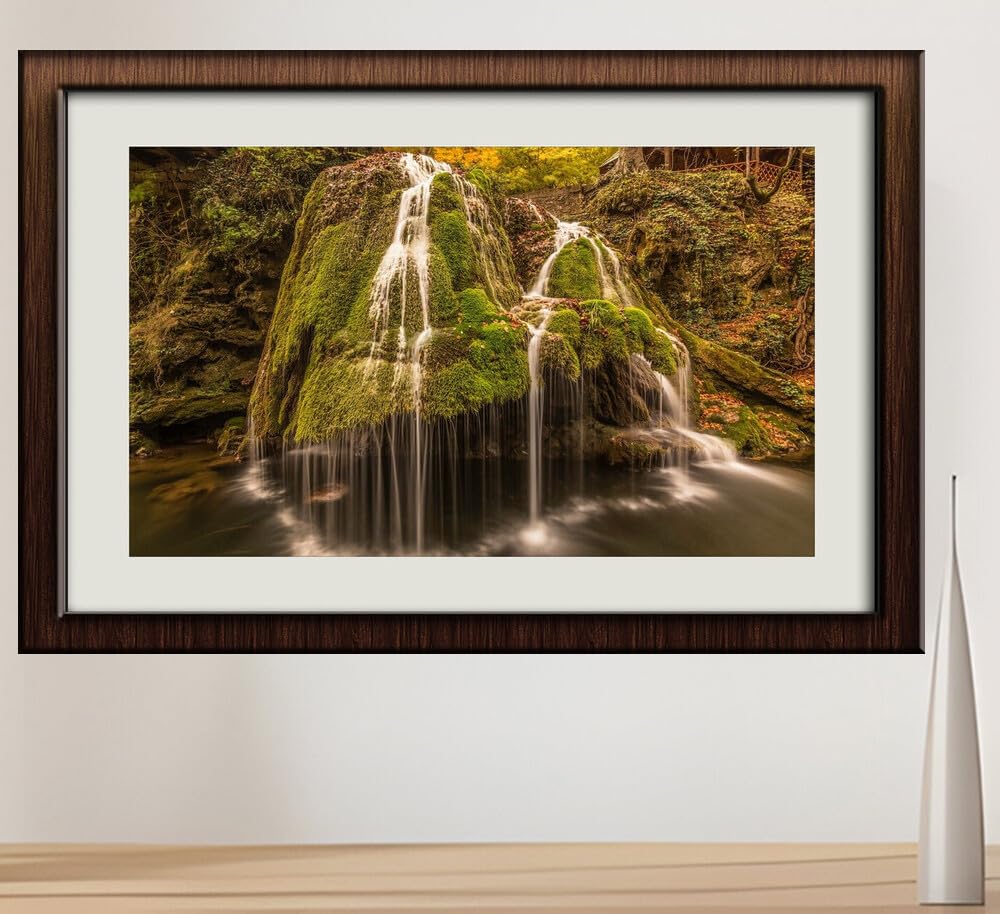JVERF - JZZI26882 Romania Waterfalls Bigar Waterfall Crag Moss| Self-Adhesive Painting | Frameless