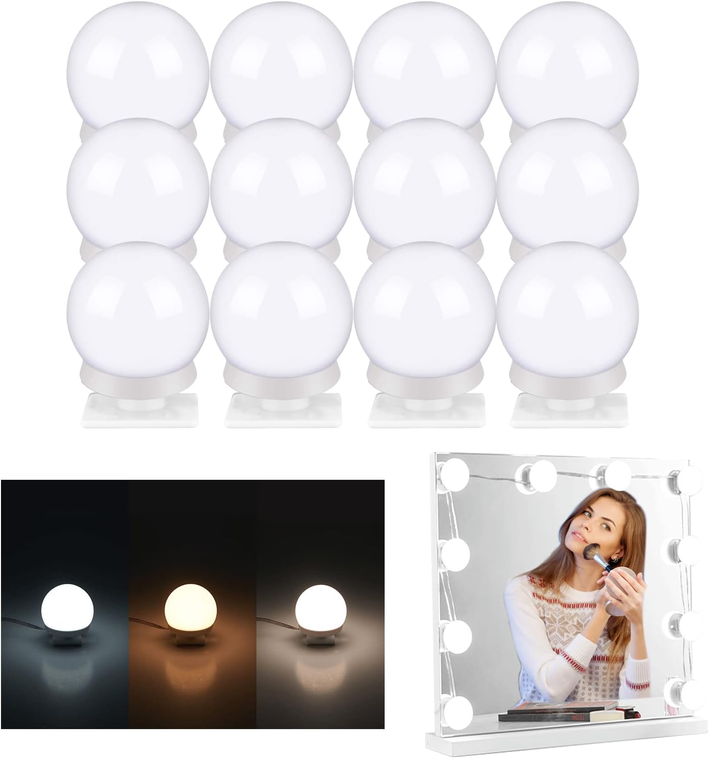 Lumiere LED Miroir Hollywood Vanity Mirror Light 10 Ampoules LED Lampe pour Miroir | LUS® - Maison