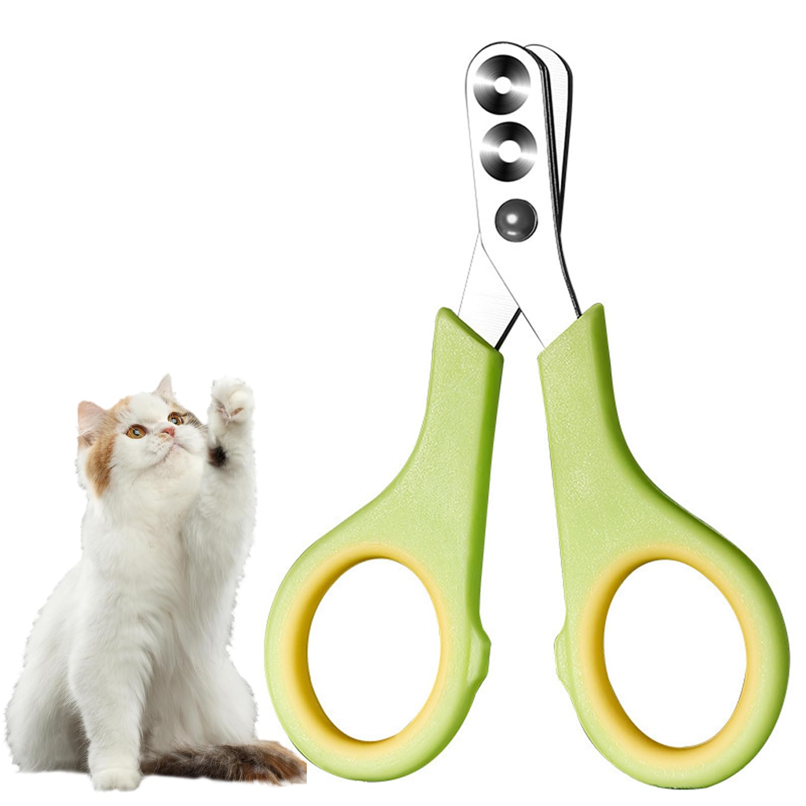 ChenYuehao One Piece Ergonomic Handle Pet Claw Scissors Cute Comfortable Non-Slip Claw Trimmer Reusable Cat Claw Cutters Scissors for Cat Tiny Dog