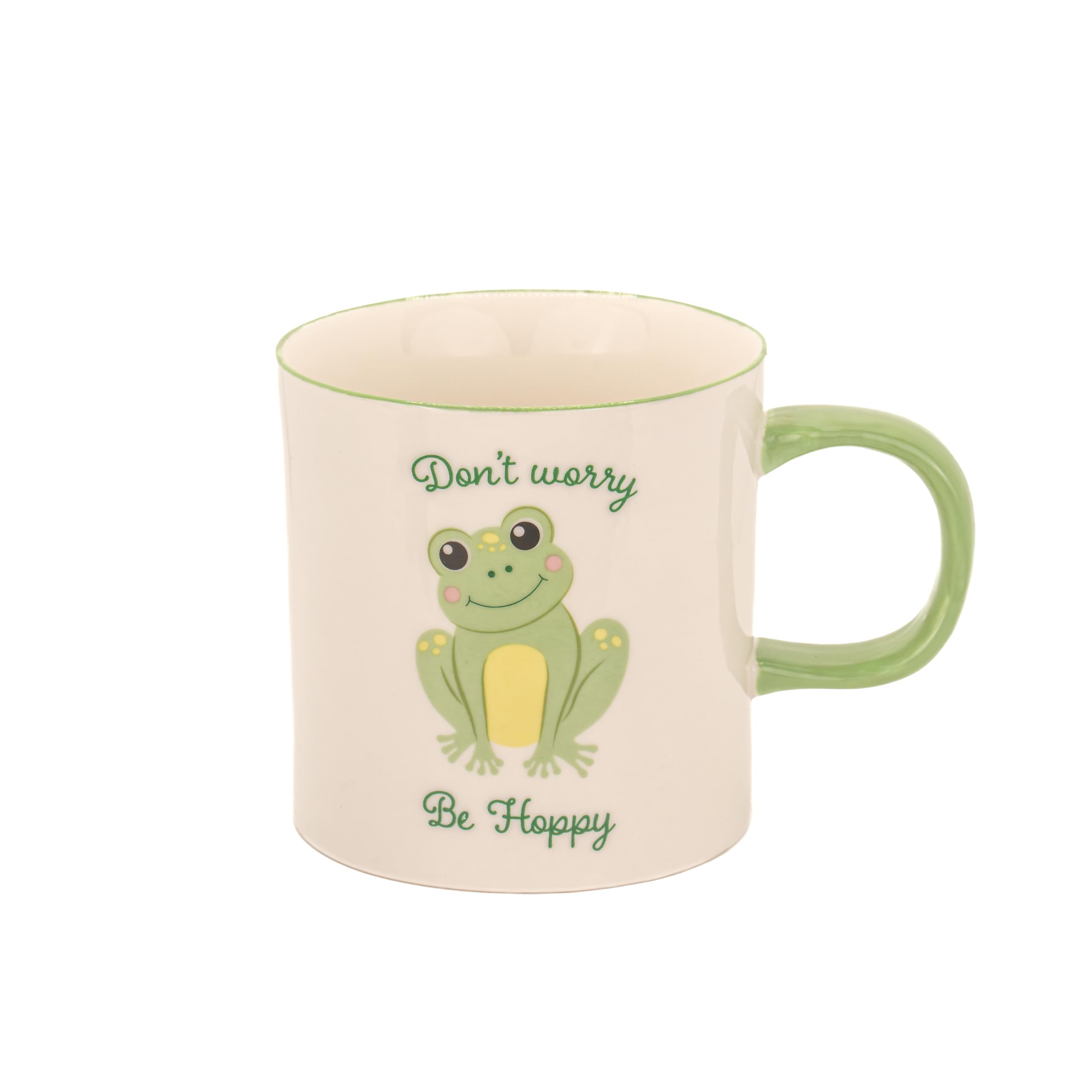 Sass & Belle Don't Worry Be Hoppy Mug - Green Ceramic Coffee Mug or Tea Cup for Her or Him, Novelty Gift Cup from Sass and Belle for Coffee & Tea Lovers