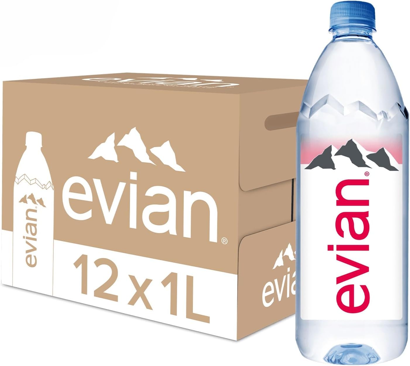 Evian Still Mineral Water,12x1L