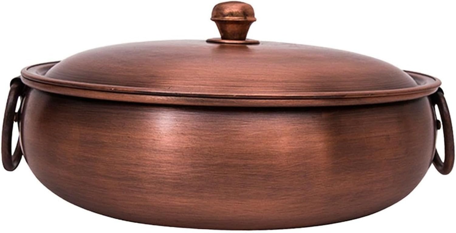 Pentola Rame per Hot Pot Chafing Dish Zuppa Bollente per Festa Regalo Cucina, 30cm, 30cm