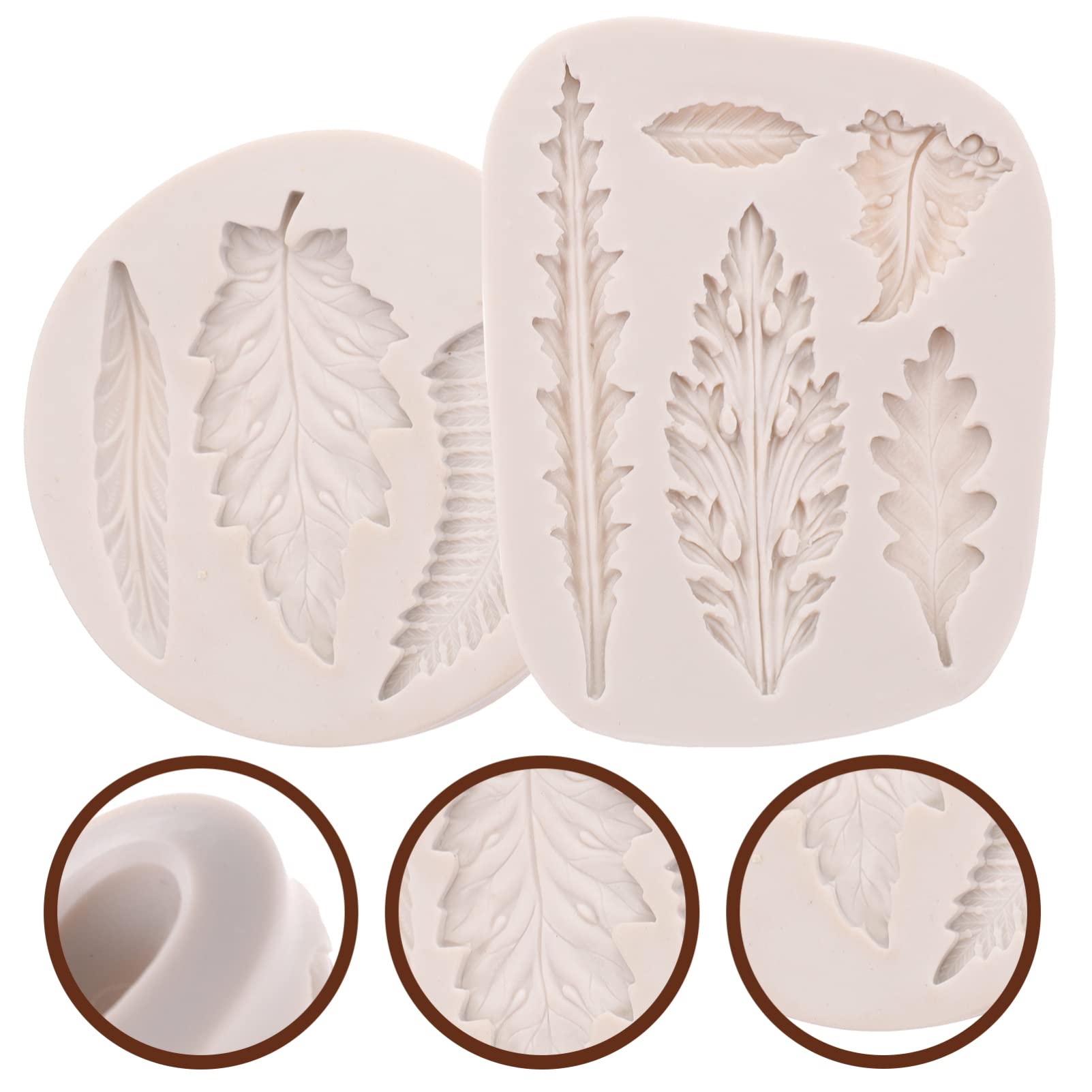 PRETYZOOM Lot De 5 Moules À Bonbons En Silicone Motif Feuille De Chocolat Pour Décorations De Pâtisserie (2 Pièces X 5)